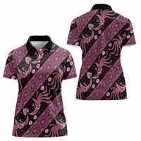 Indonesia Batik Pattern Women Polo Shirt Pink Version - Wonder Print Shop