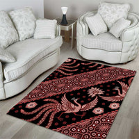 Indonesia Batik Pattern Area Rug Red Version - Wonder Print Shop
