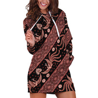 Indonesia Batik Pattern Hoodie Dress Red Version - Wonder Print Shop