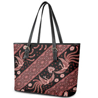 Indonesia Batik Pattern Leather Tote Bag Red Version - Wonder Print Shop