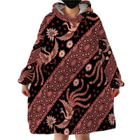 Indonesia Batik Pattern Wearable Blanket Hoodie Red Version - Wonder Print Shop
