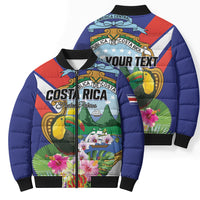Personalized Costa Rica Rainbow Toucan Bomber Puffer Jacket Happy Independence Day