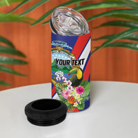 Personalized Costa Rica Rainbow Toucan 4 in 1 Can Cooler Tumbler Happy Independence Day