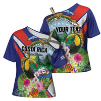 Personalized Costa Rica Rainbow Toucan Cross Shoulder Shirt Happy Independence Day