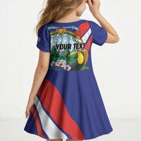 Personalized Costa Rica Rainbow Toucan Kid Short Sleeve Dress Happy Independence Day