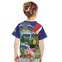 Personalized Costa Rica Rainbow Toucan Kid T Shirt Happy Independence Day