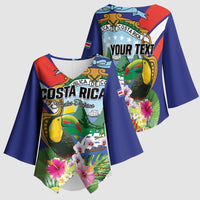 Personalized Costa Rica Rainbow Toucan Kimono Sleeve Blouse Happy Independence Day