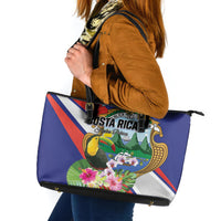 Costa Rica Rainbow Toucan Leather Tote Bag Happy Independence Day