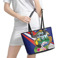 Costa Rica Rainbow Toucan Leather Tote Bag Happy Independence Day