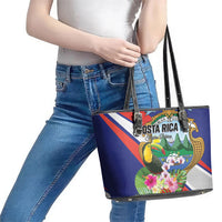 Costa Rica Rainbow Toucan Leather Tote Bag Happy Independence Day