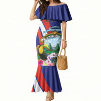 Personalized Costa Rica Rainbow Toucan Mermaid Dress Happy Independence Day