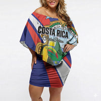 Personalized Costa Rica Rainbow Toucan Off Shoulder Short Dress Happy Independence Day