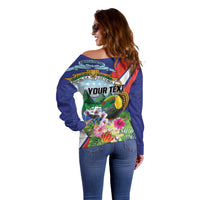 Personalized Costa Rica Rainbow Toucan Off Shoulder Sweater Happy Independence Day