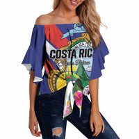 Personalized Costa Rica Rainbow Toucan Off Shoulder Wrap Waist Top Happy Independence Day