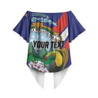 Personalized Costa Rica Rainbow Toucan Off Shoulder Wrap Waist Top Happy Independence Day