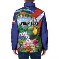 Personalized Costa Rica Rainbow Toucan Padded Jacket Happy Independence Day