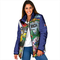 Personalized Costa Rica Rainbow Toucan Padded Jacket Happy Independence Day