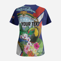 Personalized Costa Rica Rainbow Toucan Scrub Top Happy Independence Day