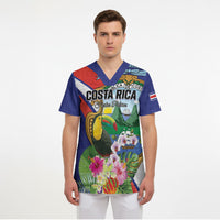 Personalized Costa Rica Rainbow Toucan Scrub Top Happy Independence Day
