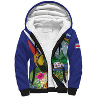 Personalized Costa Rica Rainbow Toucan Sherpa Hoodie Happy Independence Day