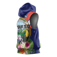 Personalized Costa Rica Rainbow Toucan Sleeveless Hoodie Happy Independence Day