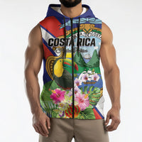 Personalized Costa Rica Rainbow Toucan Sleeveless Zip Hoodie Happy Independence Day