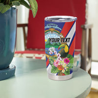 Personalized Costa Rica Rainbow Toucan Tumbler Cup Happy Independence Day