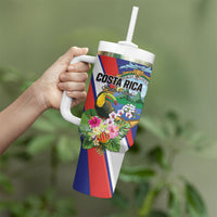 Personalized Costa Rica Rainbow Toucan Tumbler With Handle Happy Independence Day