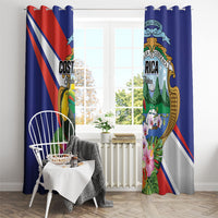 Costa Rica Rainbow Toucan Window Curtain Happy Independence Day