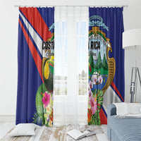 Costa Rica Rainbow Toucan Window Curtain Happy Independence Day
