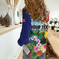 Personalized Costa Rica Rainbow Toucan Women Casual Shirt Happy Independence Day