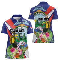 Personalized Costa Rica Rainbow Toucan Women Polo Shirt Happy Independence Day