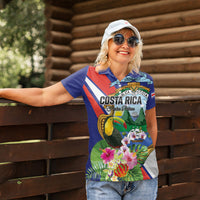Personalized Costa Rica Rainbow Toucan Women Polo Shirt Happy Independence Day