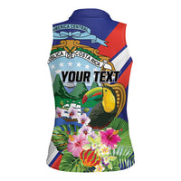 Personalized Costa Rica Rainbow Toucan Women Sleeveless Polo Shirt Happy Independence Day