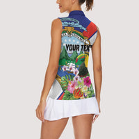 Personalized Costa Rica Rainbow Toucan Women Sleeveless Polo Shirt Happy Independence Day