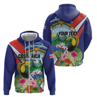 Personalized Costa Rica Rainbow Toucan Zip Hoodie Happy Independence Day