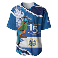 Personalized El Salvador Turquoise Browed Motmot Baseball Jersey Happy Independence Day