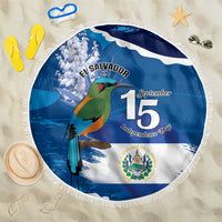 El Salvador Turquoise Browed Motmot Beach Blanket Happy Independence Day
