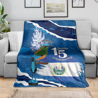 El Salvador Turquoise Browed Motmot Blanket Happy Independence Day