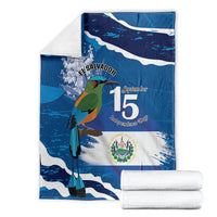 El Salvador Turquoise Browed Motmot Blanket Happy Independence Day