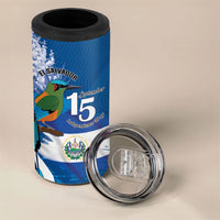 Personalized El Salvador Turquoise Browed Motmot 4 in 1 Can Cooler Tumbler Happy Independence Day