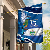 El Salvador Turquoise Browed Motmot Garden Flag Happy Independence Day