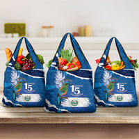 El Salvador Turquoise Browed Motmot Grocery Bag Happy Independence Day