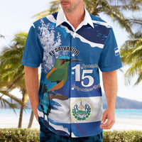 Personalized El Salvador Turquoise Browed Motmot Hawaiian Shirt Happy Independence Day