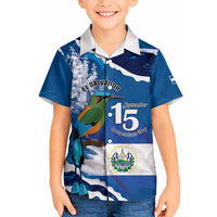 Personalized El Salvador Turquoise Browed Motmot Hawaiian Shirt Happy Independence Day