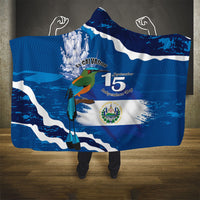 El Salvador Turquoise Browed Motmot Hooded Blanket Happy Independence Day
