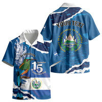 Personalized El Salvador Turquoise Browed Motmot Kid Hawaiian Shirt Happy Independence Day