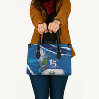El Salvador Turquoise Browed Motmot Leather Bag Happy Independence Day