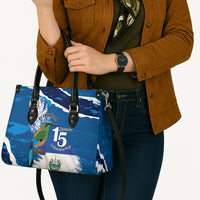 El Salvador Turquoise Browed Motmot Leather Bag Happy Independence Day