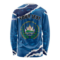 Personalized El Salvador Turquoise Browed Motmot Long Sleeve Shirt Happy Independence Day
